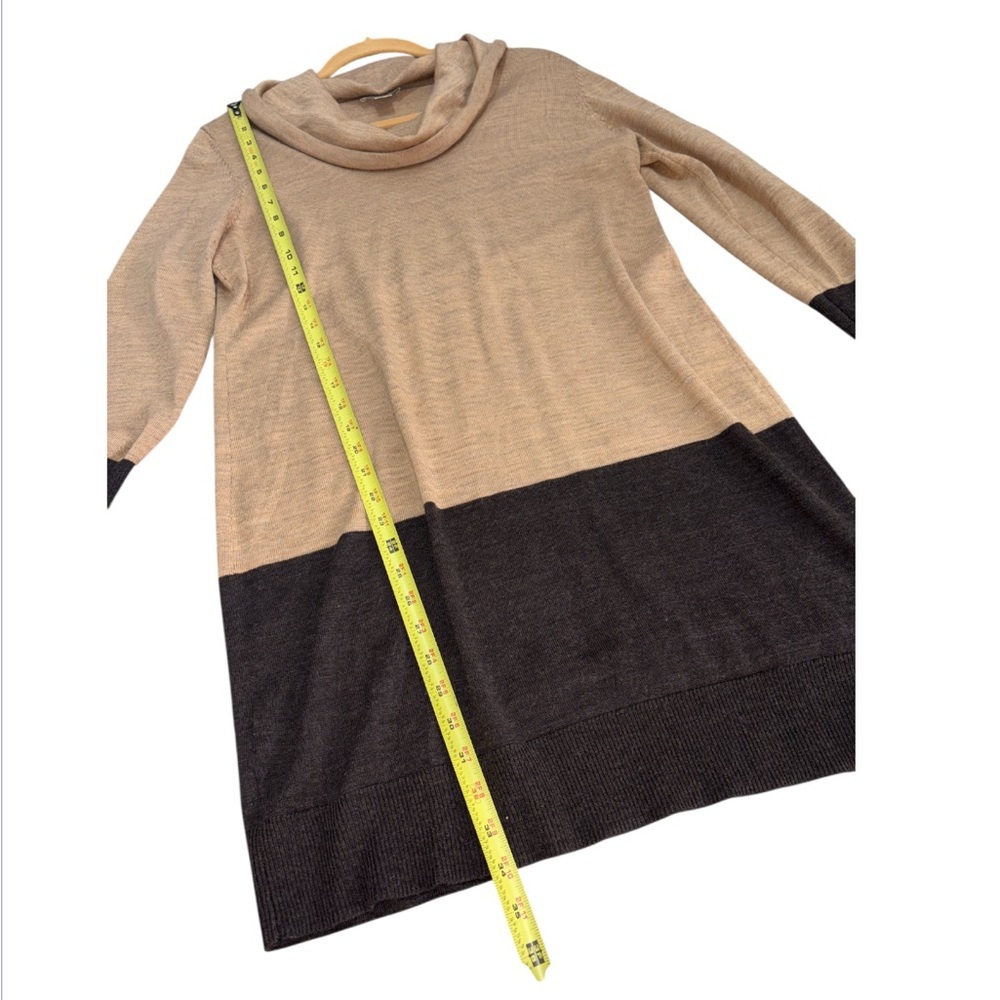 Loft Outlet Petites Color-Block Cowl Neck Wool‎ Blend Sweater Dress Size LP - Picture 5 of 9